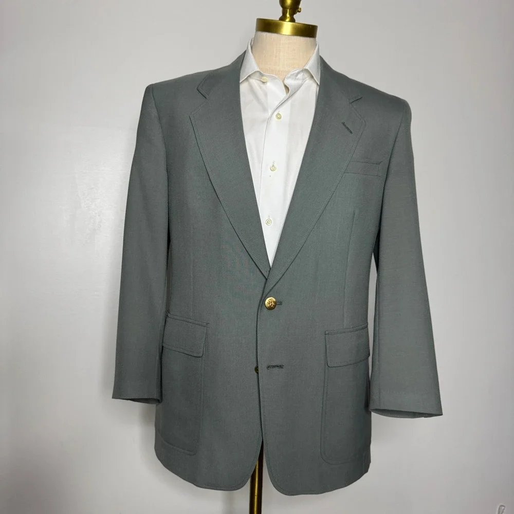 Hart‎ Schaffner Marx Jack Nicklaus Blazer Sport Coat Mens 41R Gray Gold Buttons